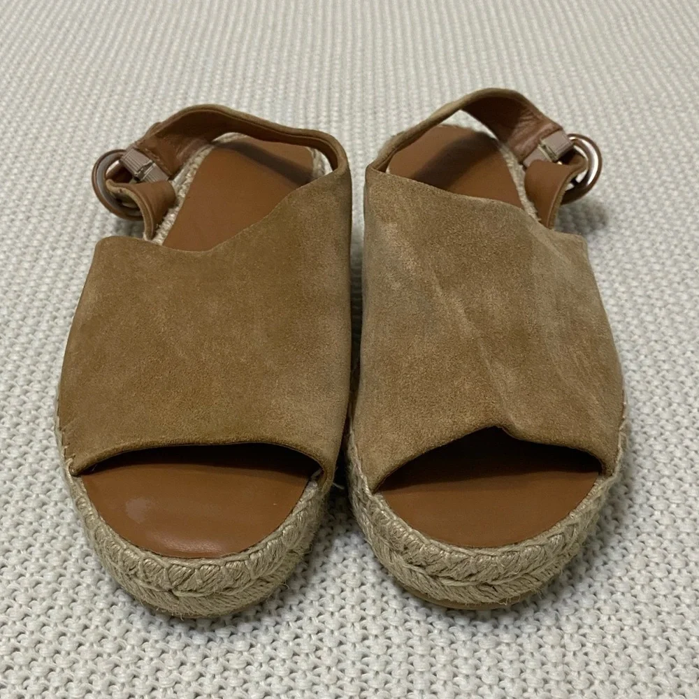 Women's Vince Linton Leather Espadrille Flat Sandals Size 9